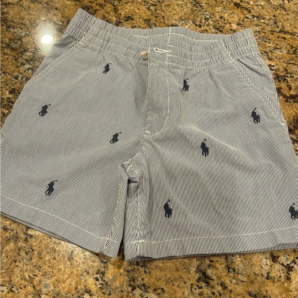 Polo by Ralph Lauren Blue and White Striped Shorts
